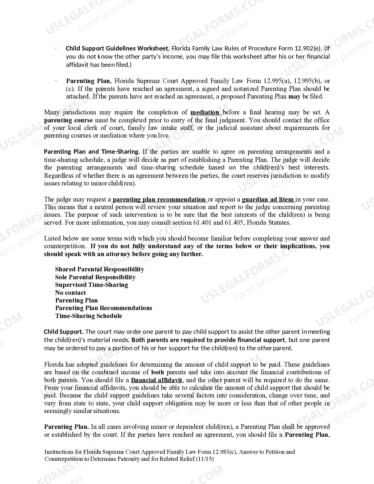 Preview Answer to Petition and Counterpetition to Determine Paternity and for Related Relief