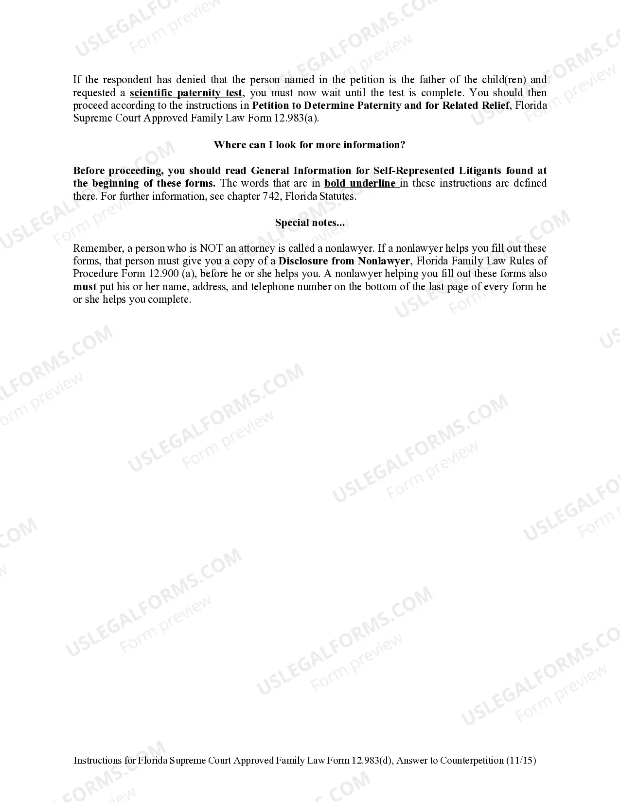 Preview Answer to Counterpetition
