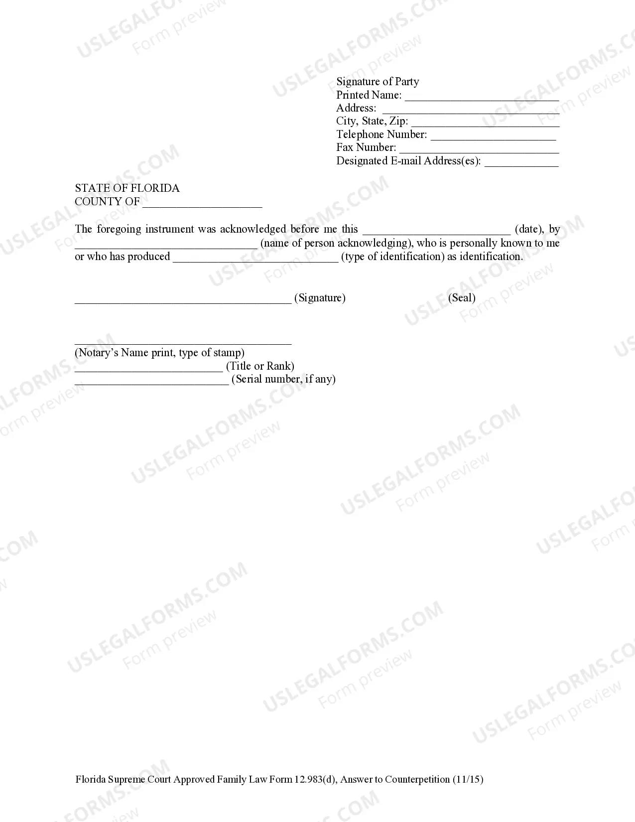 Preview Answer to Counterpetition
