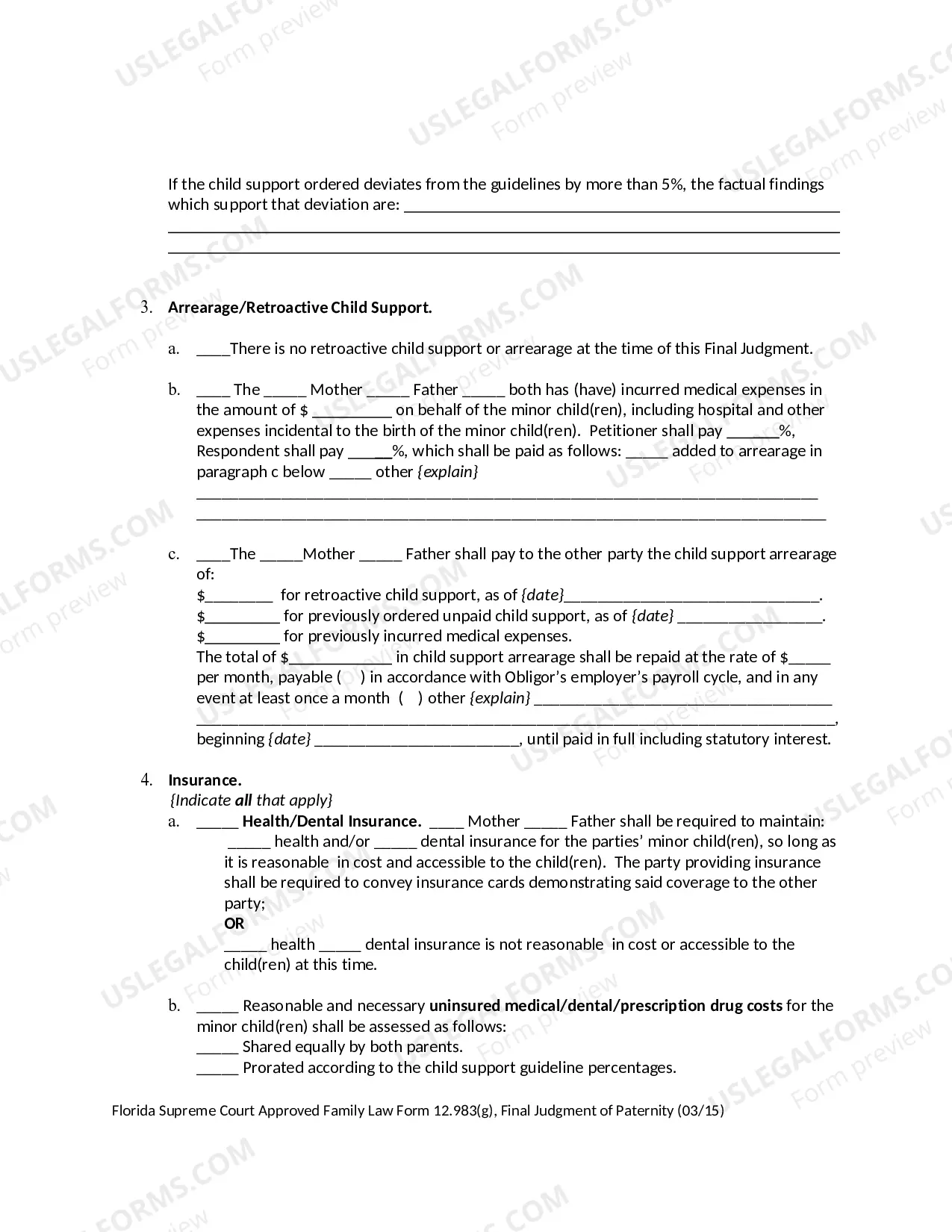 Preview Final Judgment of Paternity
