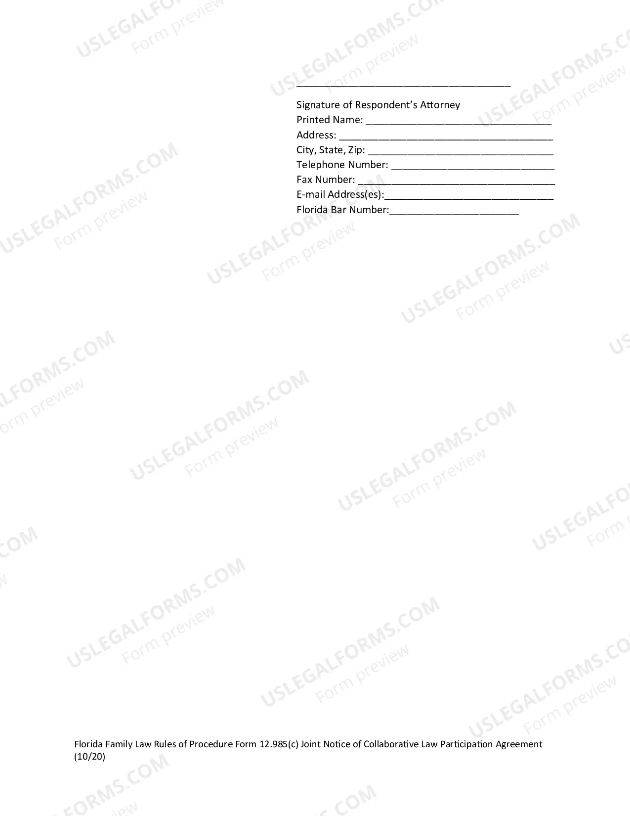 Preview Joint Notice of Collaborative Law Participation Agreement
