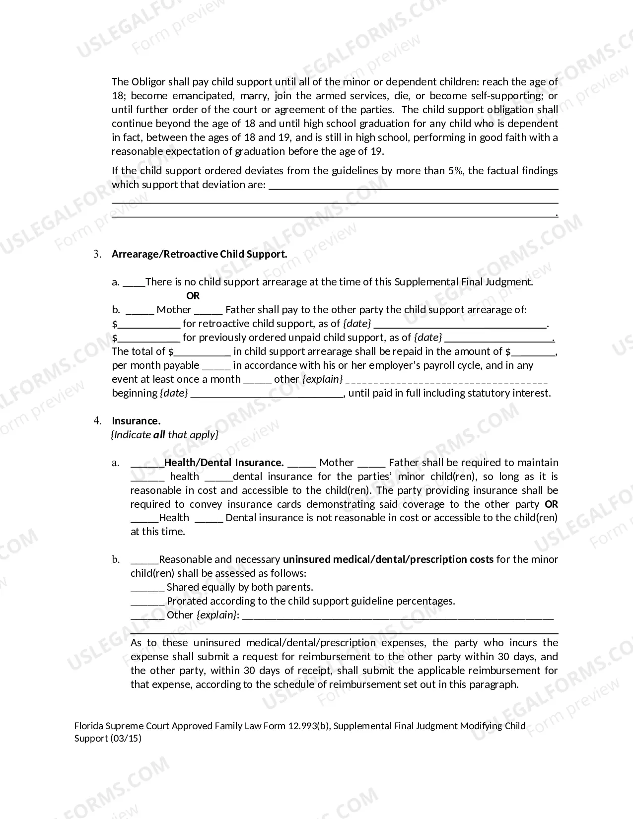 Preview Supplemental Final Judgment Modifying Child Support