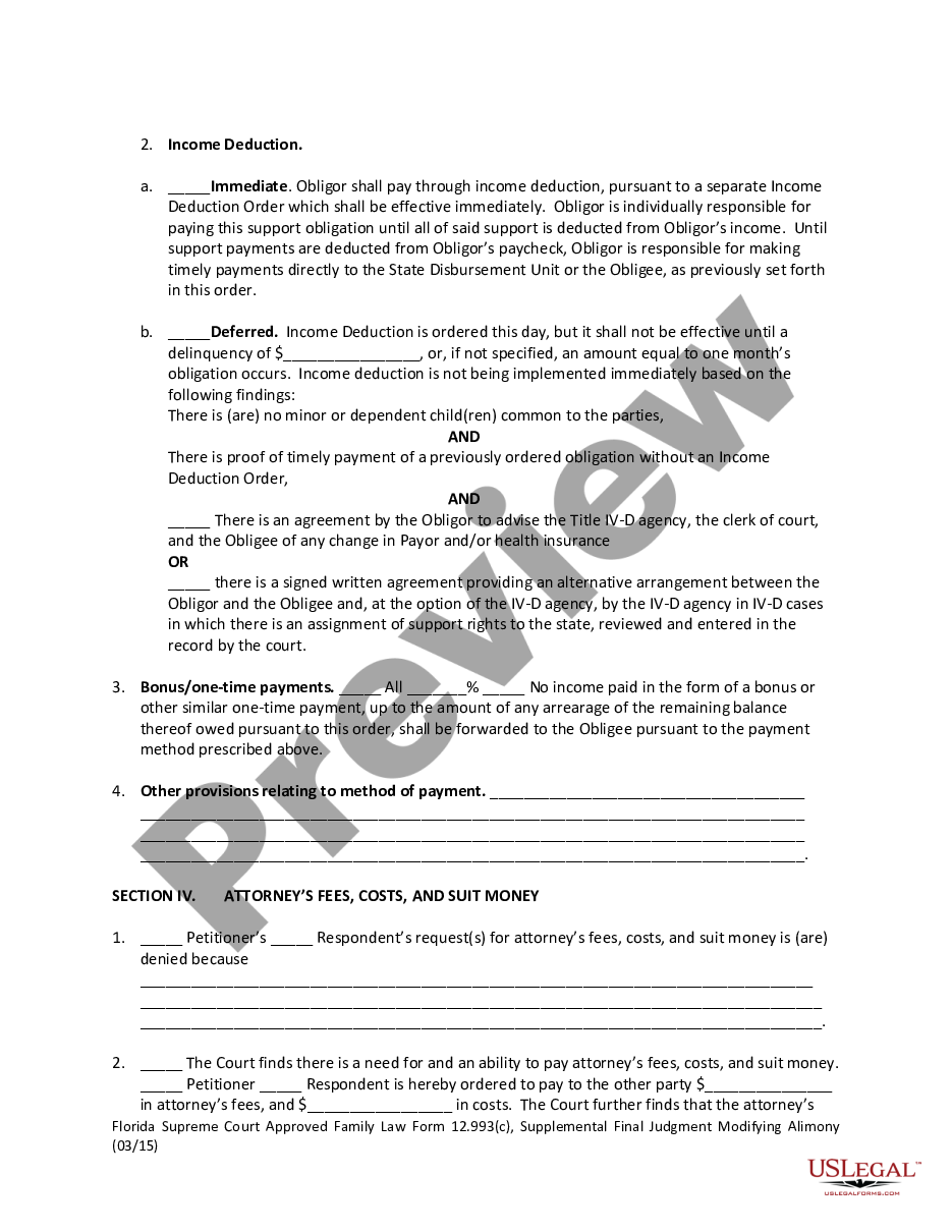 page 3 Supplemental Final Judgment Modifying Alimony preview