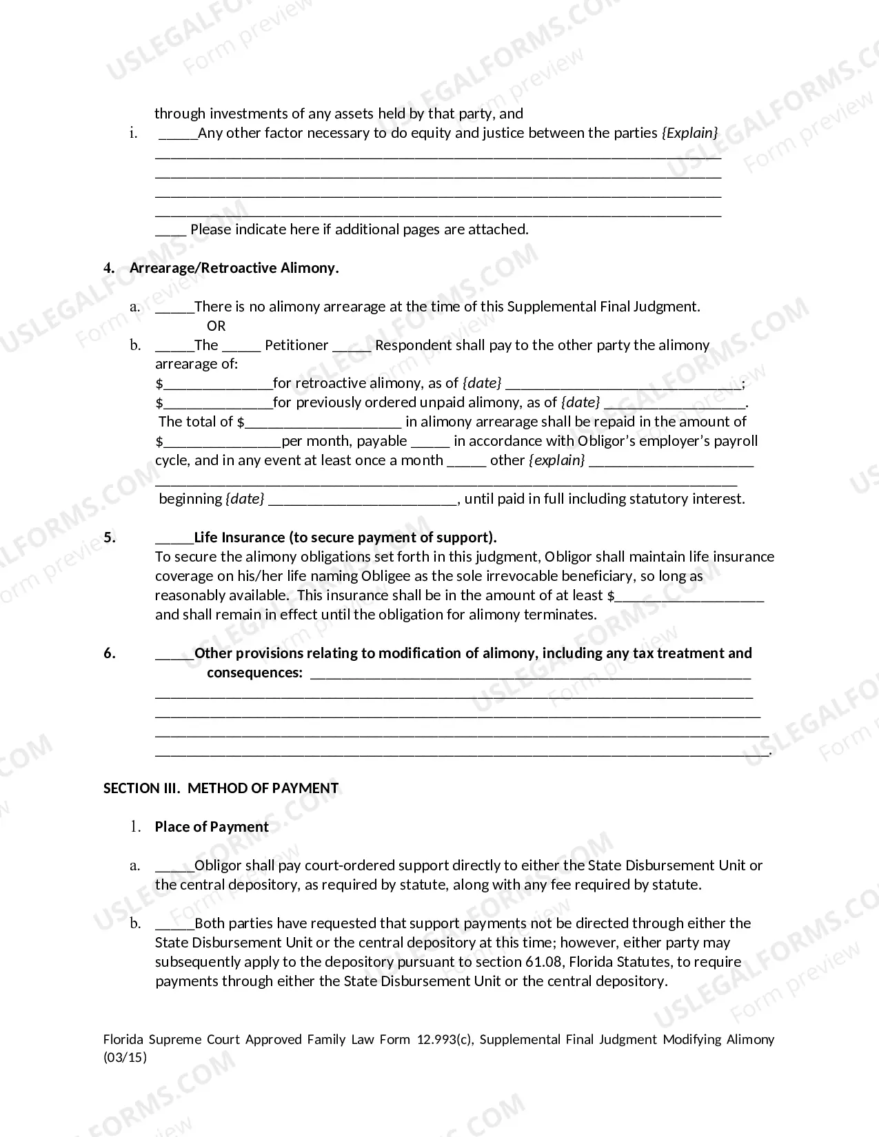 Preview Supplemental Final Judgment Modifying Alimony