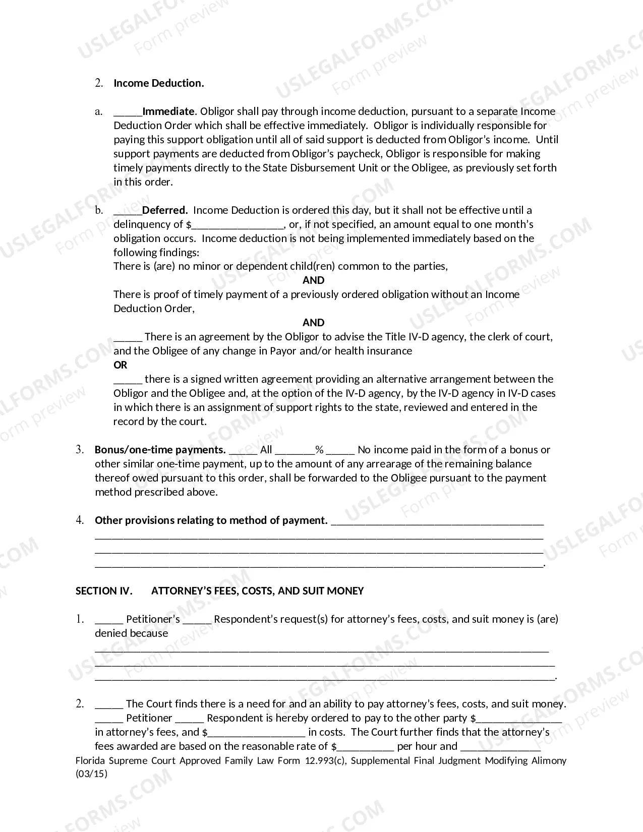 Preview Supplemental Final Judgment Modifying Alimony