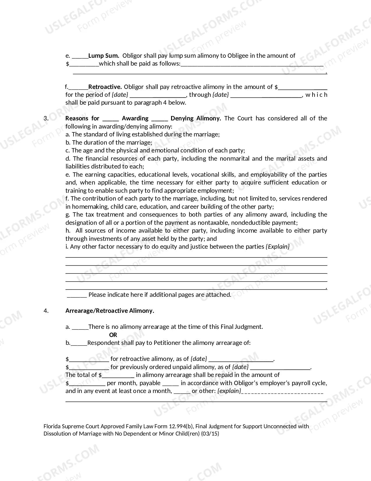 Preview Final Judgment for Support Unconnected with Dissolution of Marriage with No Dependent or Minor Children