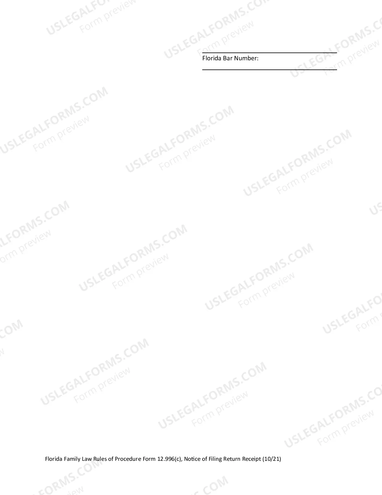 Preview Notice of Filing Return Receipt