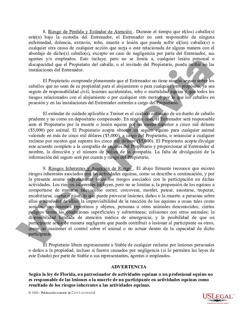 Preview Contrato de Entrenamiento - Caballo Equino Formas