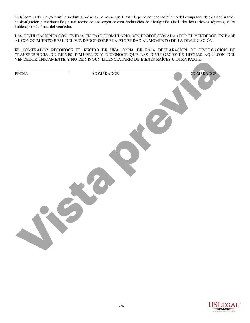 Preview Declaración de Divulgación de Ventas de Bienes Raíces Residenciales