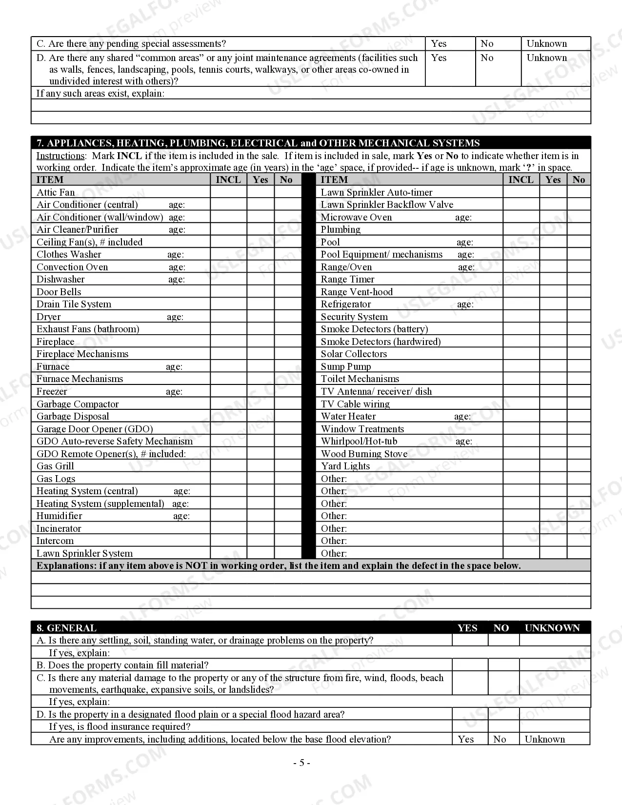 Preview Residential Real Estate Sales Disclosure Statement