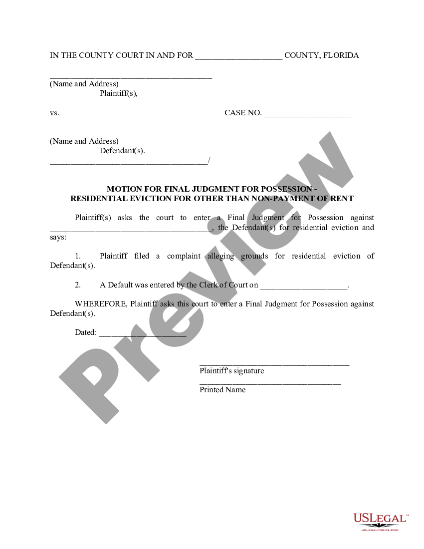 florida-motion-for-final-judgment-for-possession-us-legal-forms