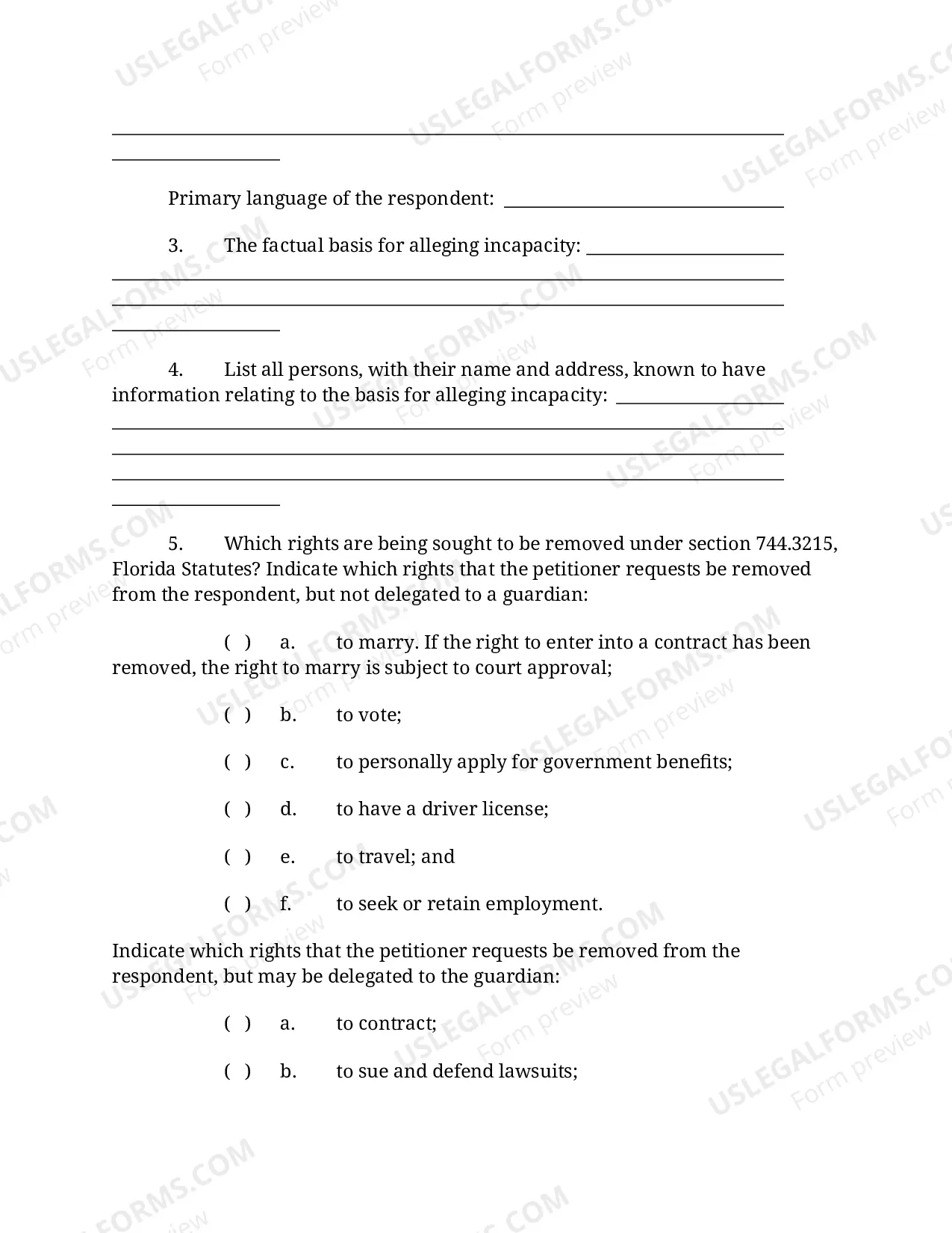 Preview Petition to Determine Incapacity - Guardianship