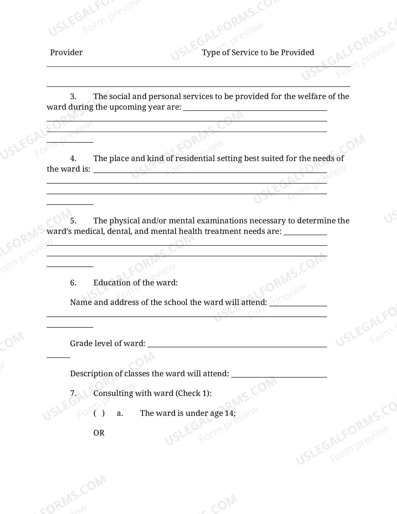 Preview Initial and Annual Guardianship Plans