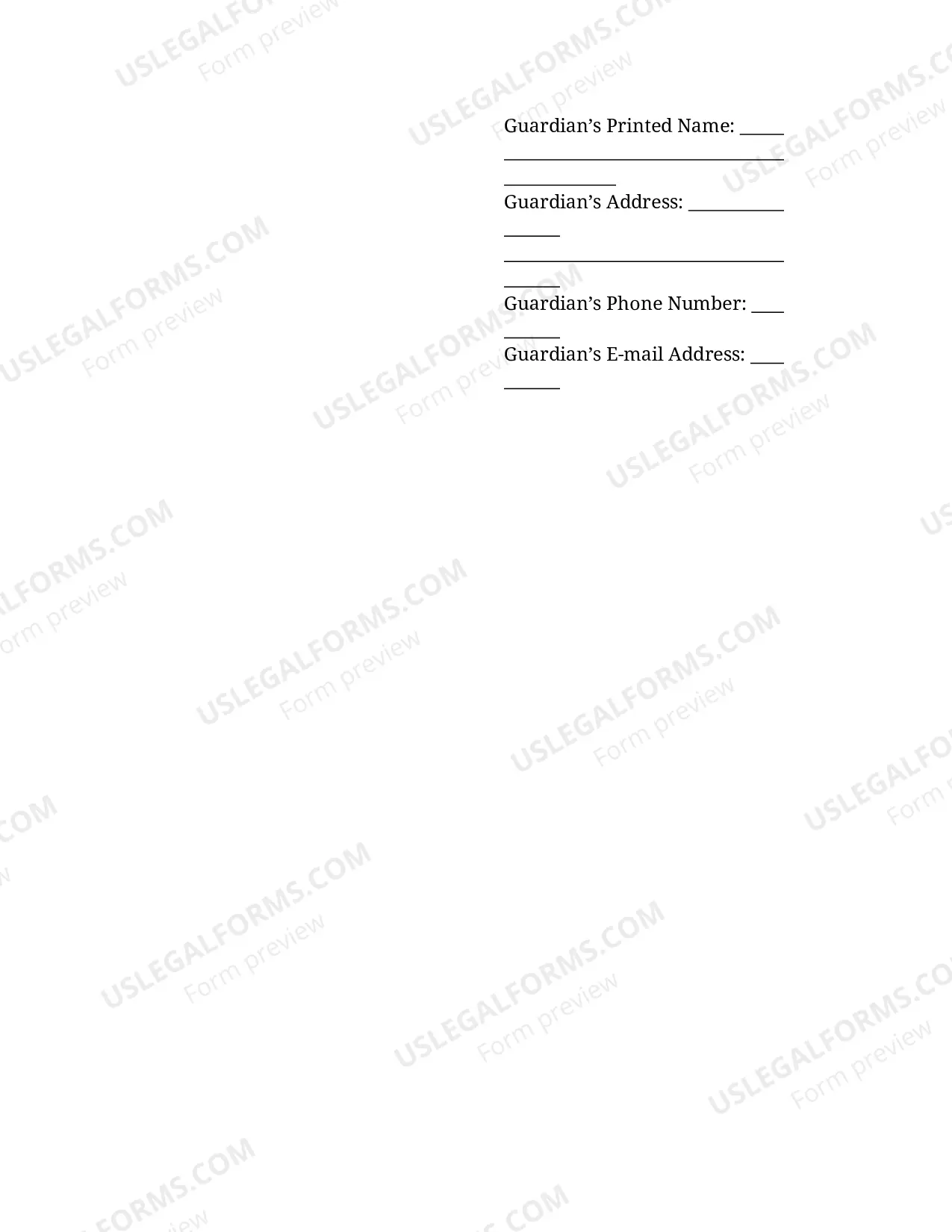 Preview Initial Guardianship Plan for Adult