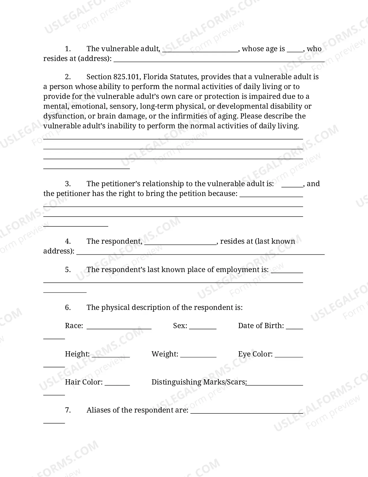 Preview Injunction for Protection Against Exploitation of a Vulnerable Adult