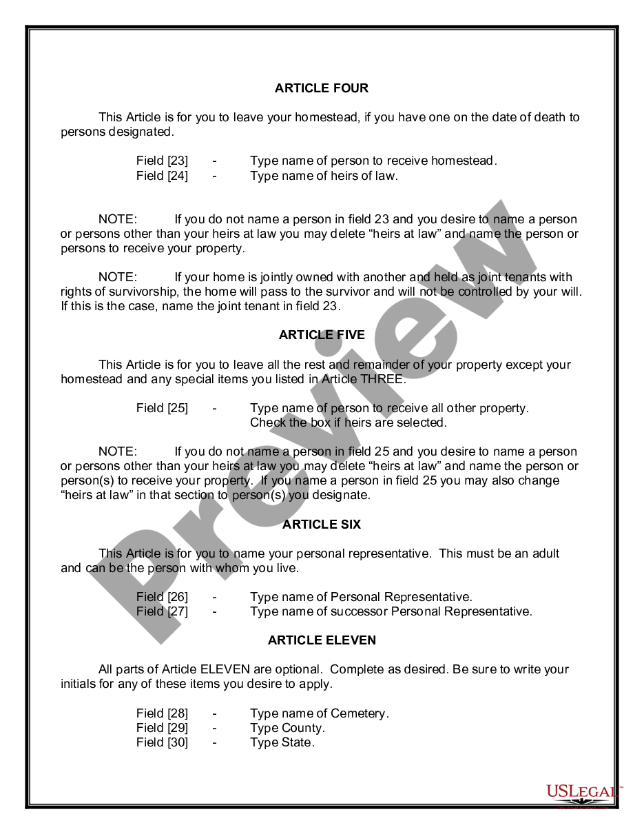 page 1 Mutual Wills containing Last Will and Testaments for Unmarried Persons living together with No Children preview