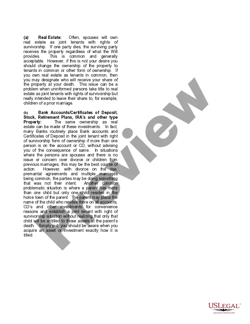 Preview Mutual Wills containing Last Will and Testaments for Man and Woman living together not Married with No Children