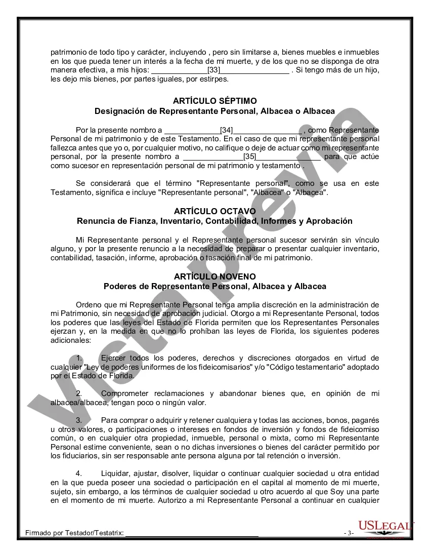 Preview Paquete de Testamentos Mutuos de Últimas Voluntades y Testamentos para Personas Solteras que conviven con Hijos Adultos