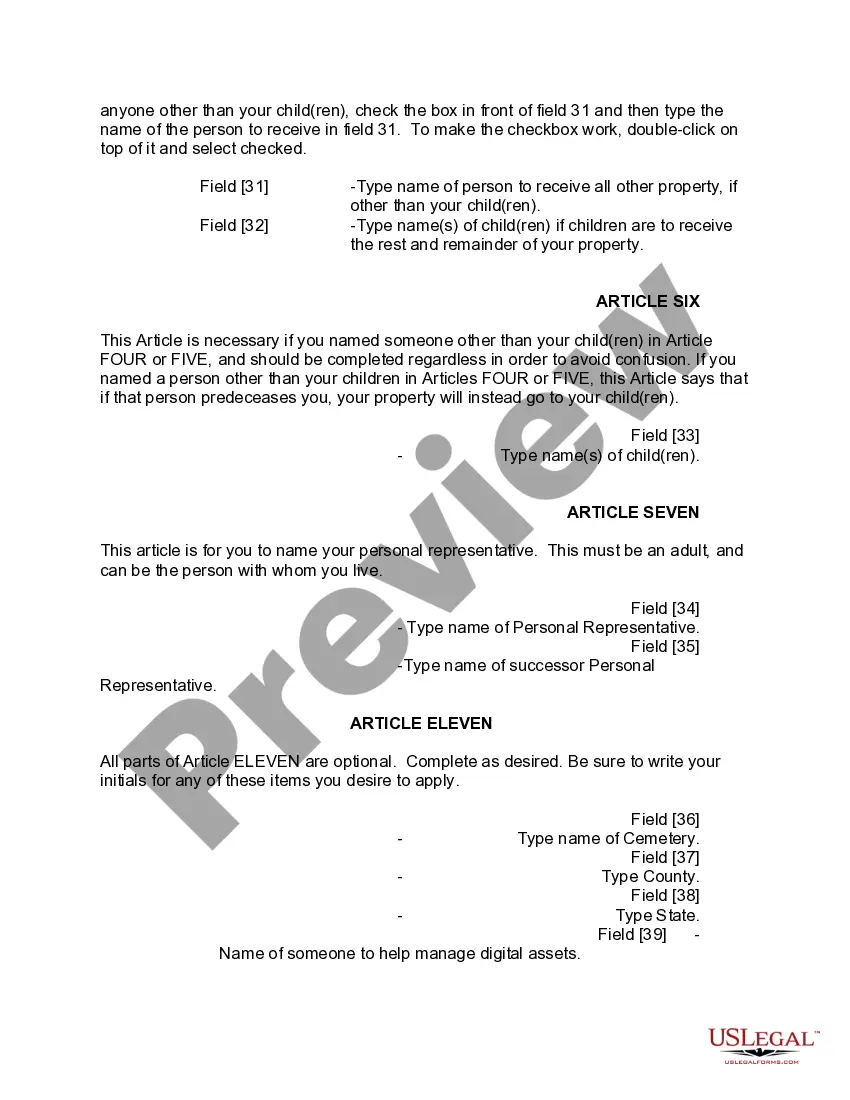 Preview Mutual Wills Package of Last Wills and Testaments for Man and Woman living together not Married with Adult Children
