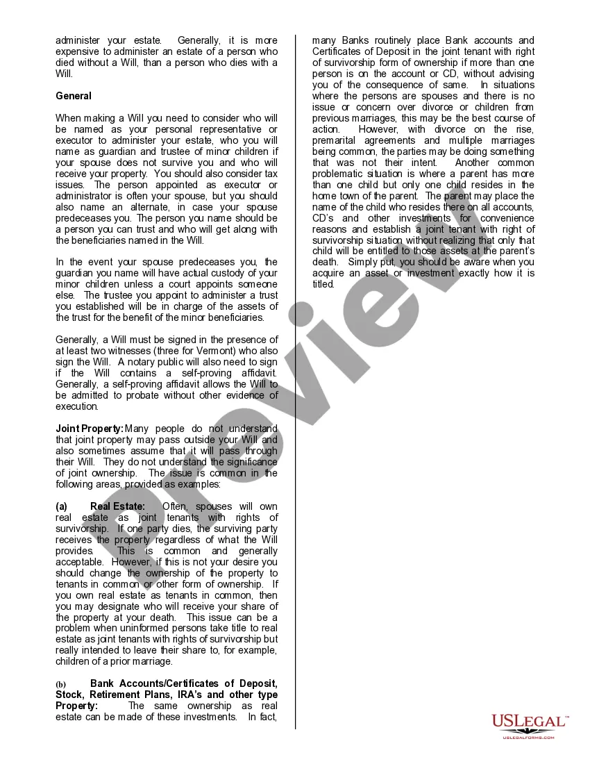 Preview Mutual Wills Package of Last Wills and Testaments for Man and Woman living together not Married with Adult Children