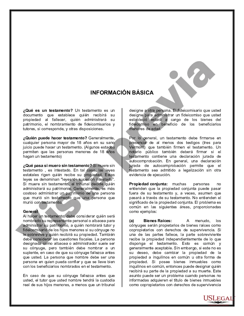 Preview Testamentos Mutuos o Últimas Voluntades y Testamentos para Personas Solteras que conviven con Hijos Menores