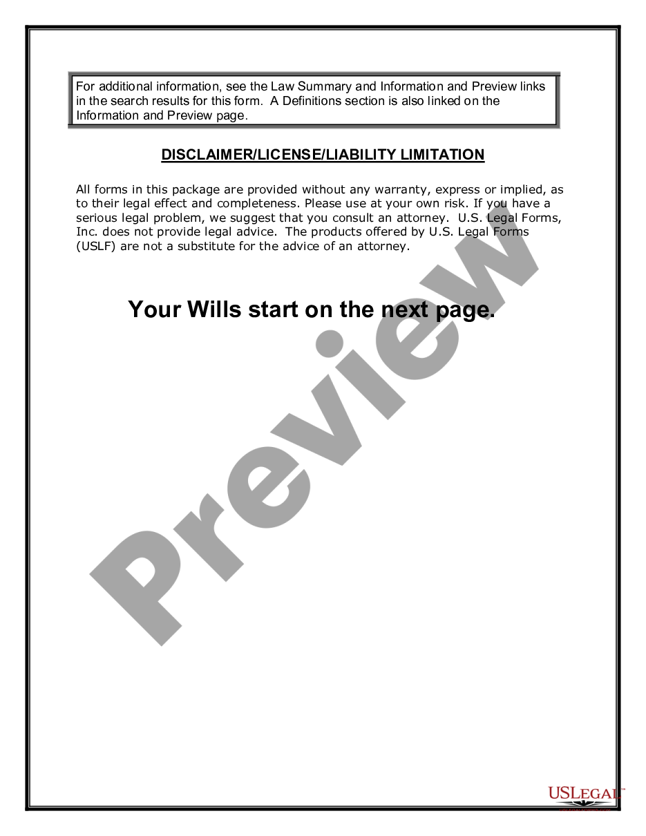page 5 Mutual Wills or Last Will and Testaments for Unmarried Persons living together with Minor Children preview