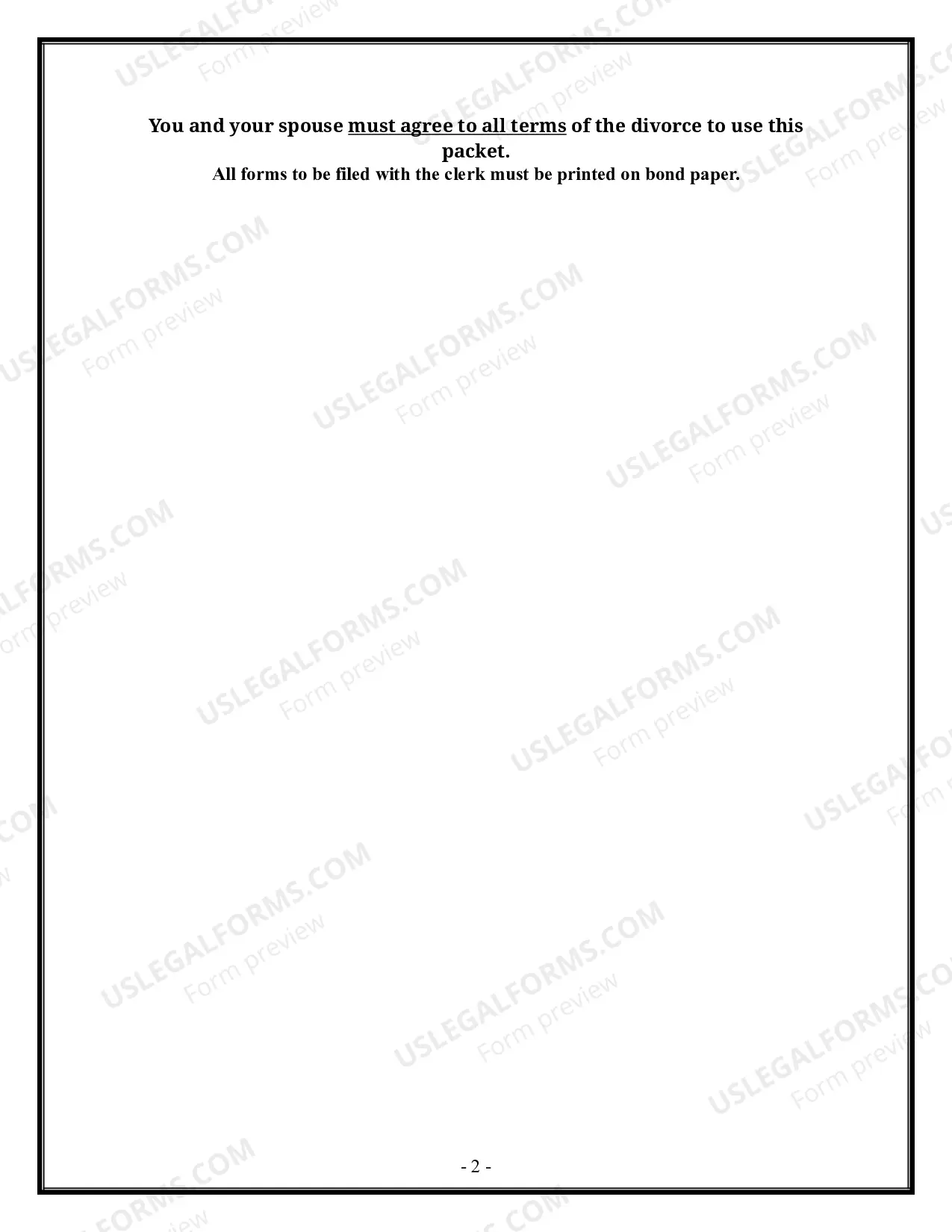 Preview Florida Divorce - Dissolution of Marriage Package with No Dependent Children or Minor Children - With Property