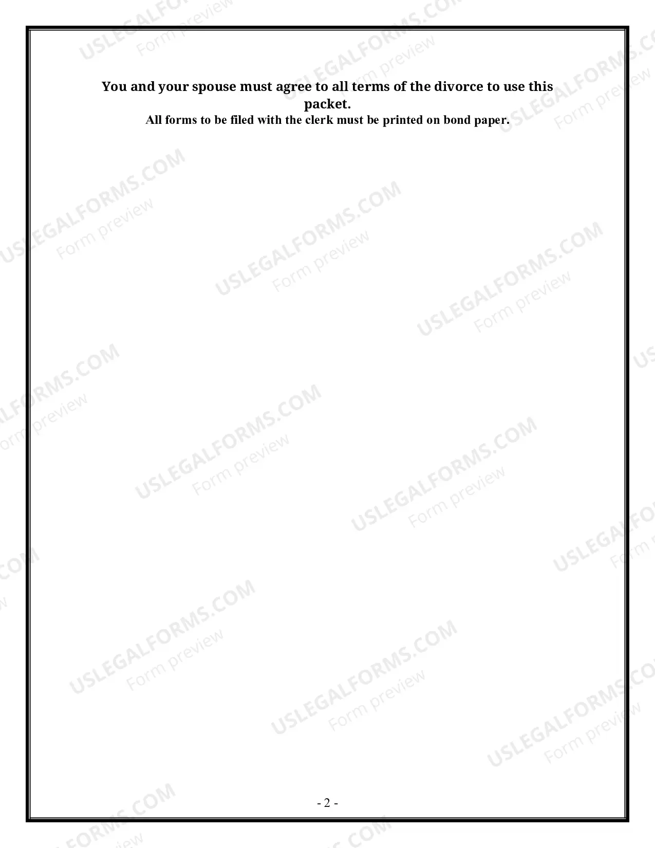 Preview Florida Divorce - Dissolution of Marriage Package with No Dependent Children or Minor Children - Without Property