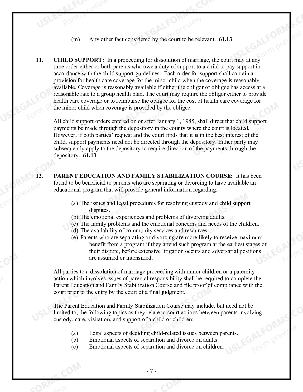 Preview Florida Divorce - Dissolution of Marriage Package with No Dependent Children or Minor Children - Without Property