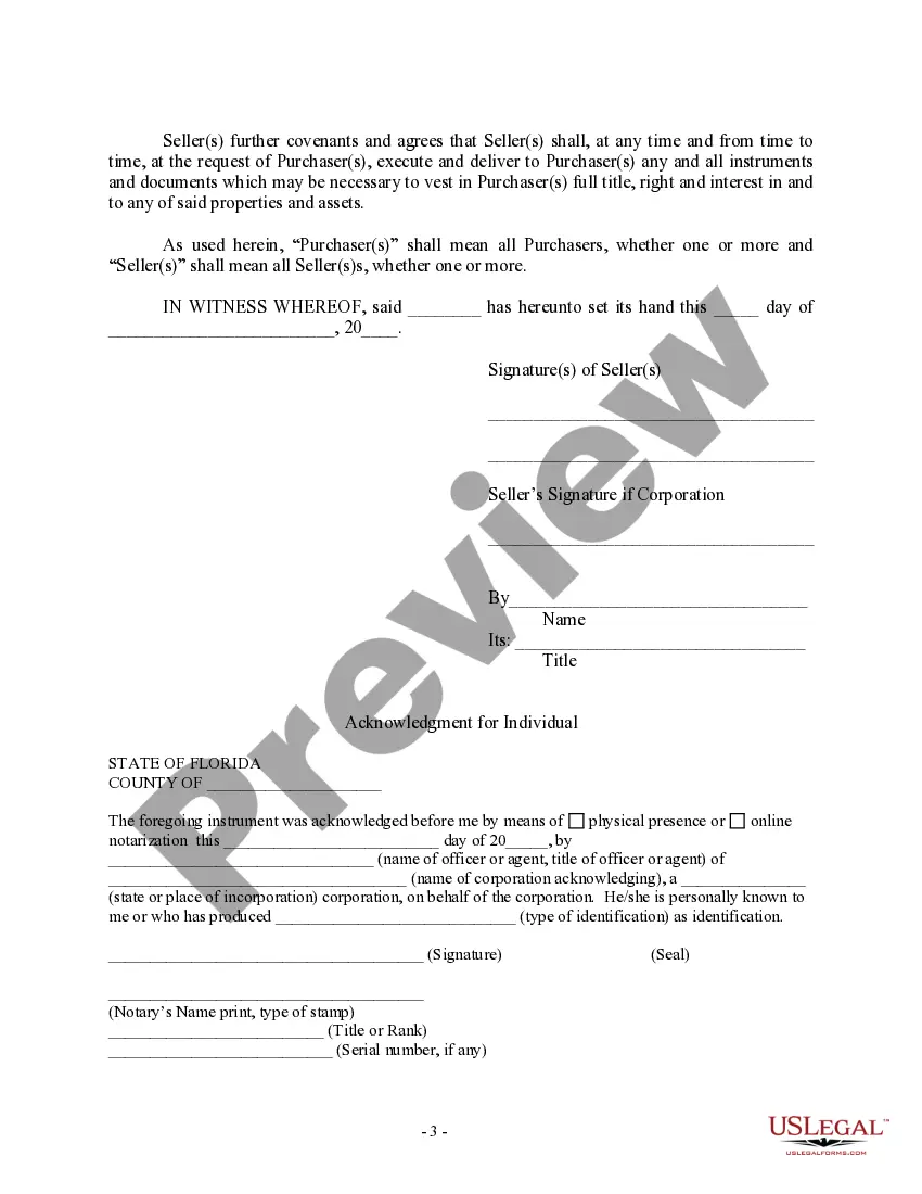 Preview Bill of Sale in Connection with Sale of Business by Individual or Corporate Seller