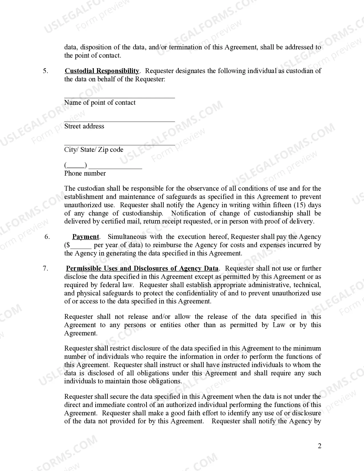 Preview Agreement to Release Data State of Florida, Agency for Health Care Administration - Florida