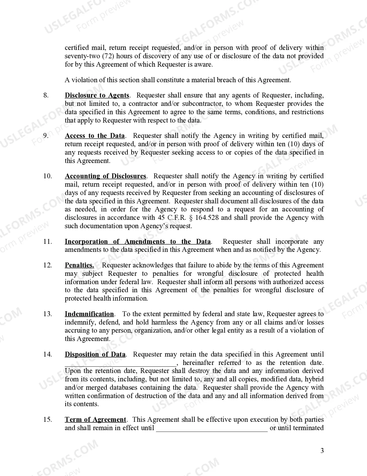 Preview Agreement to Release Data State of Florida, Agency for Health Care Administration - Florida