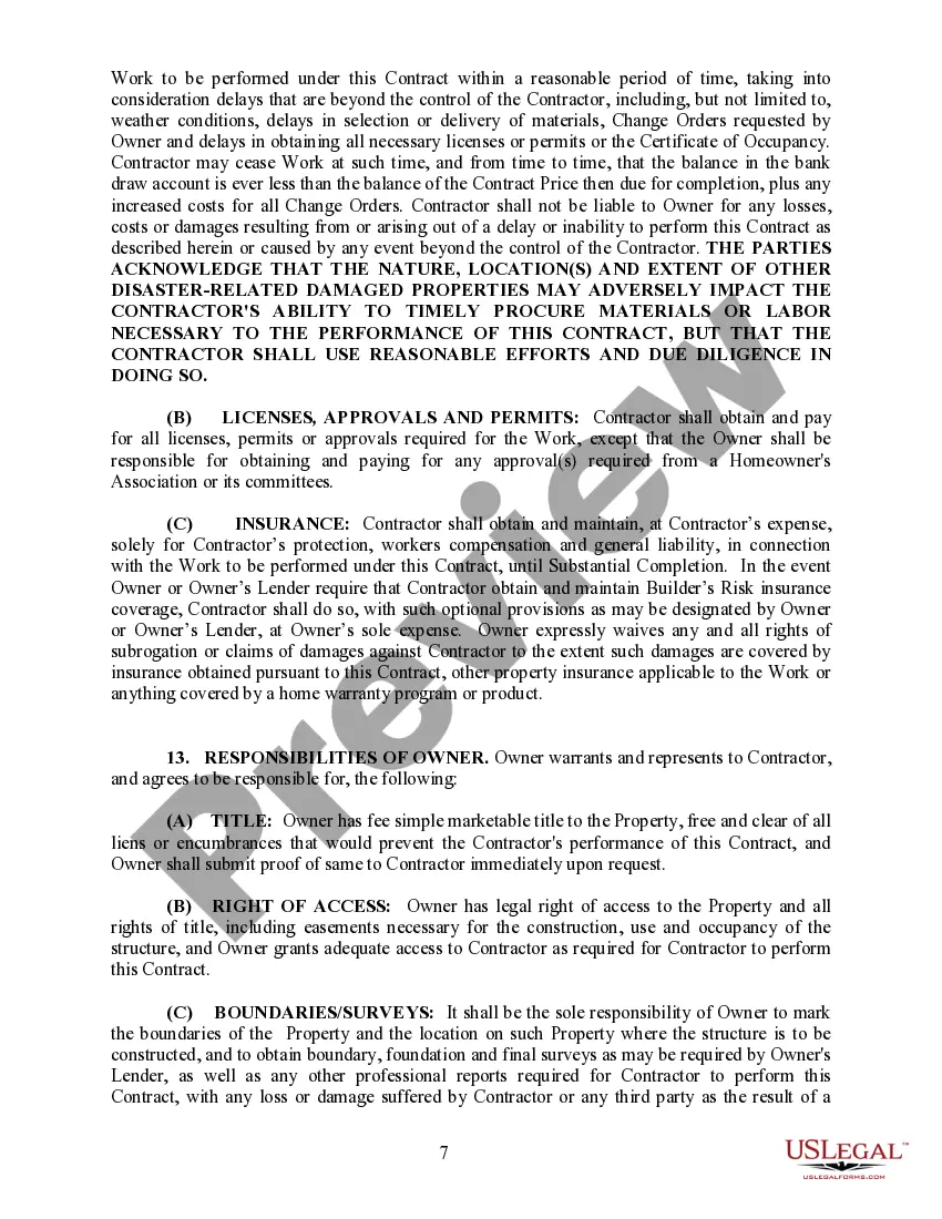 Preview Residential Rebuilding Construction Contract