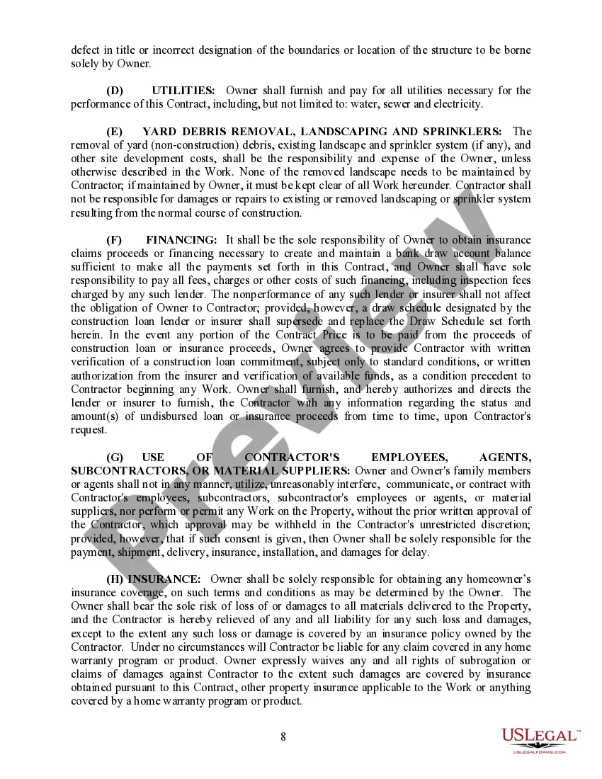 Preview Residential Rebuilding Construction Contract