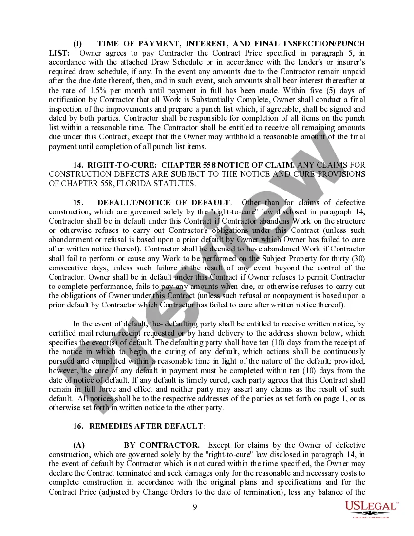 Preview Residential Rebuilding Construction Contract