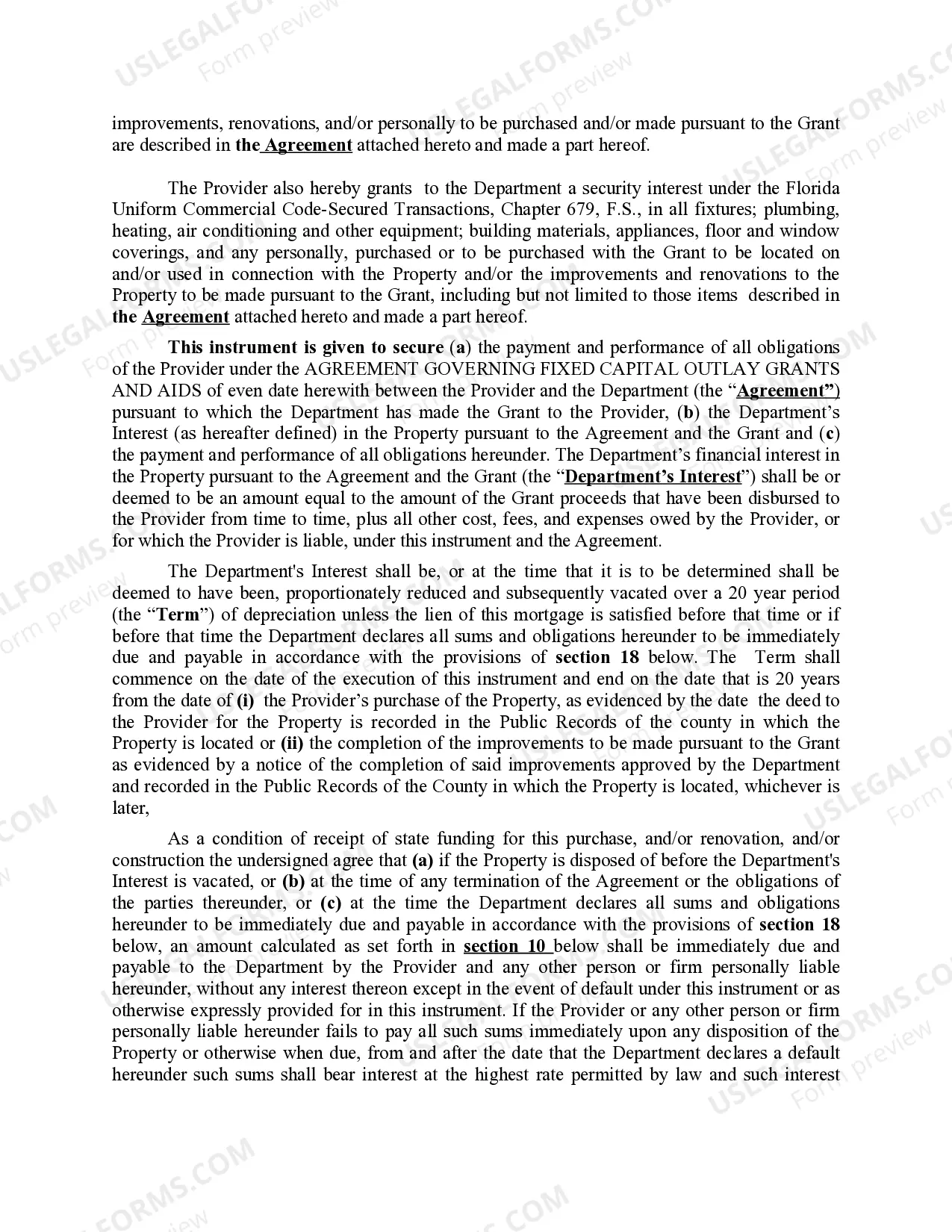 Preview Mortgage Lien and Security Agreement