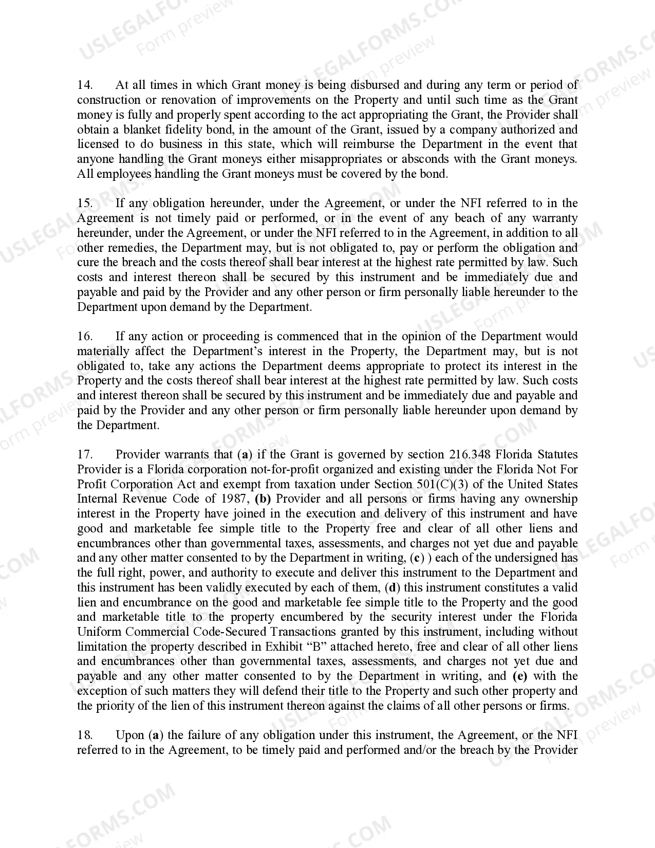 Preview Mortgage Lien and Security Agreement