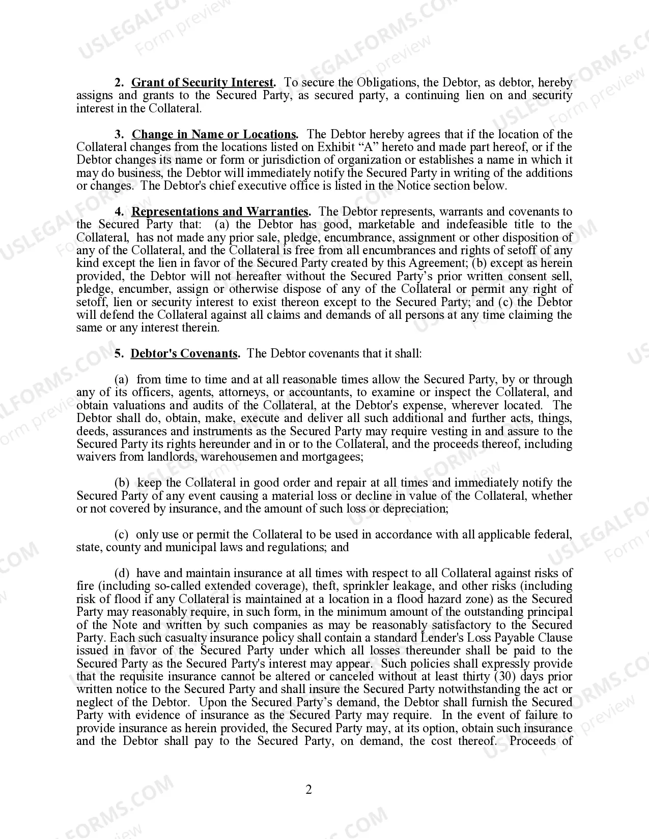 Preview UCC Security Agreement