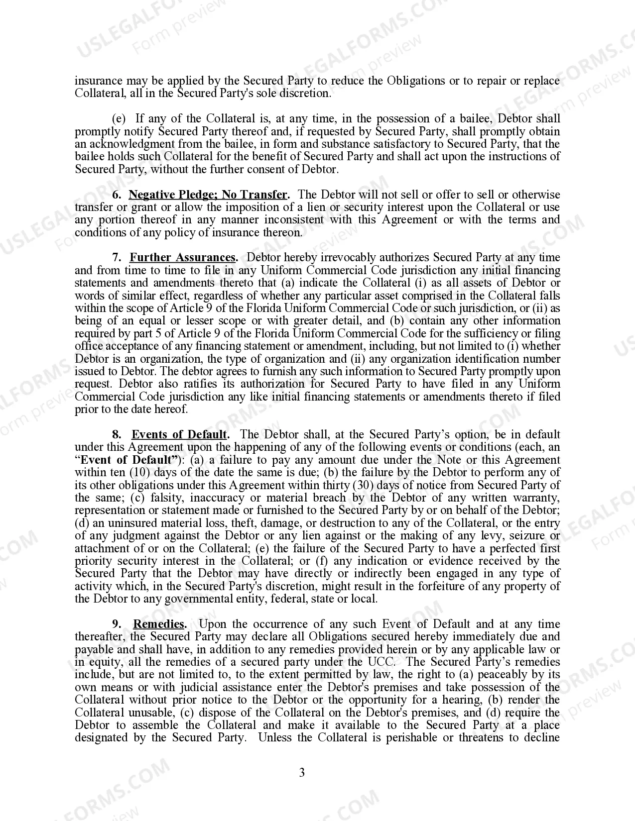 Preview UCC Security Agreement