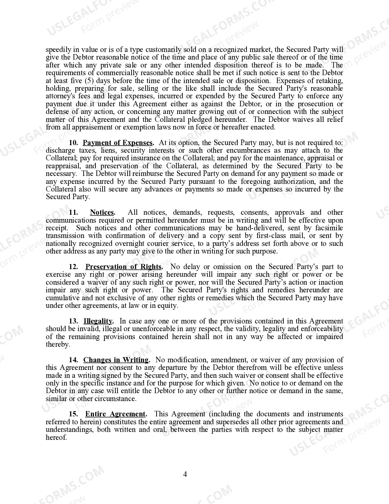 Preview UCC Security Agreement