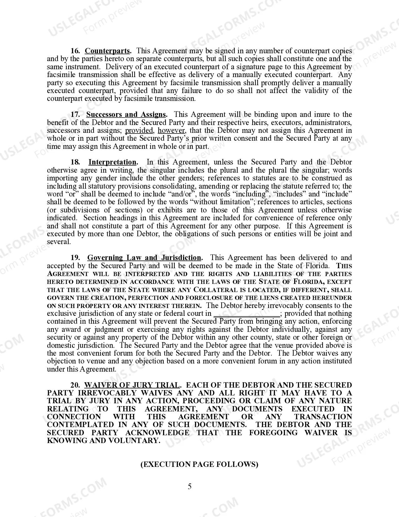 Preview UCC Security Agreement