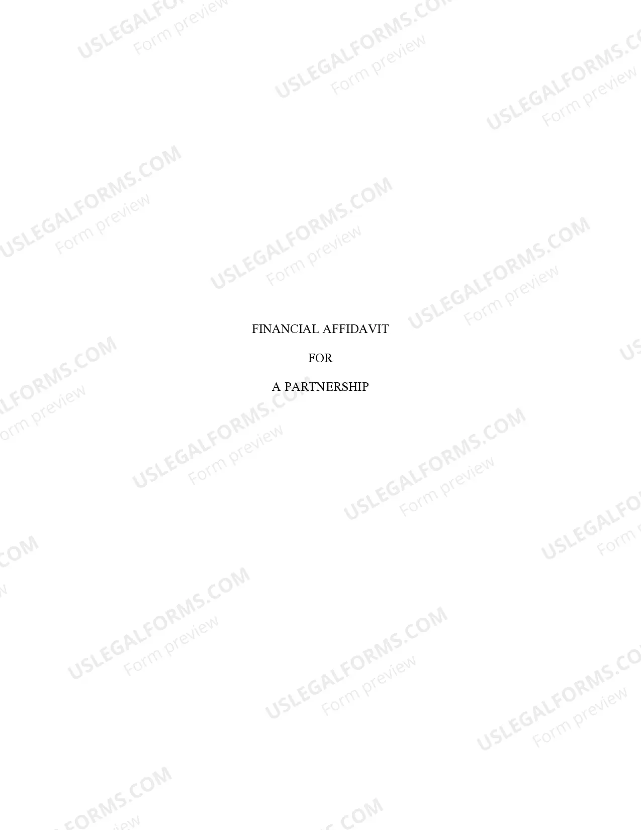 Preview Financial Affidavit for Partnership