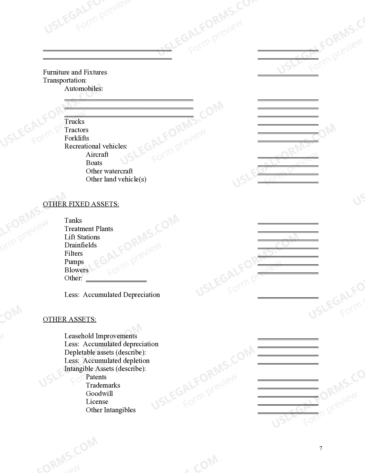 Preview Financial Affidavit for Partnership