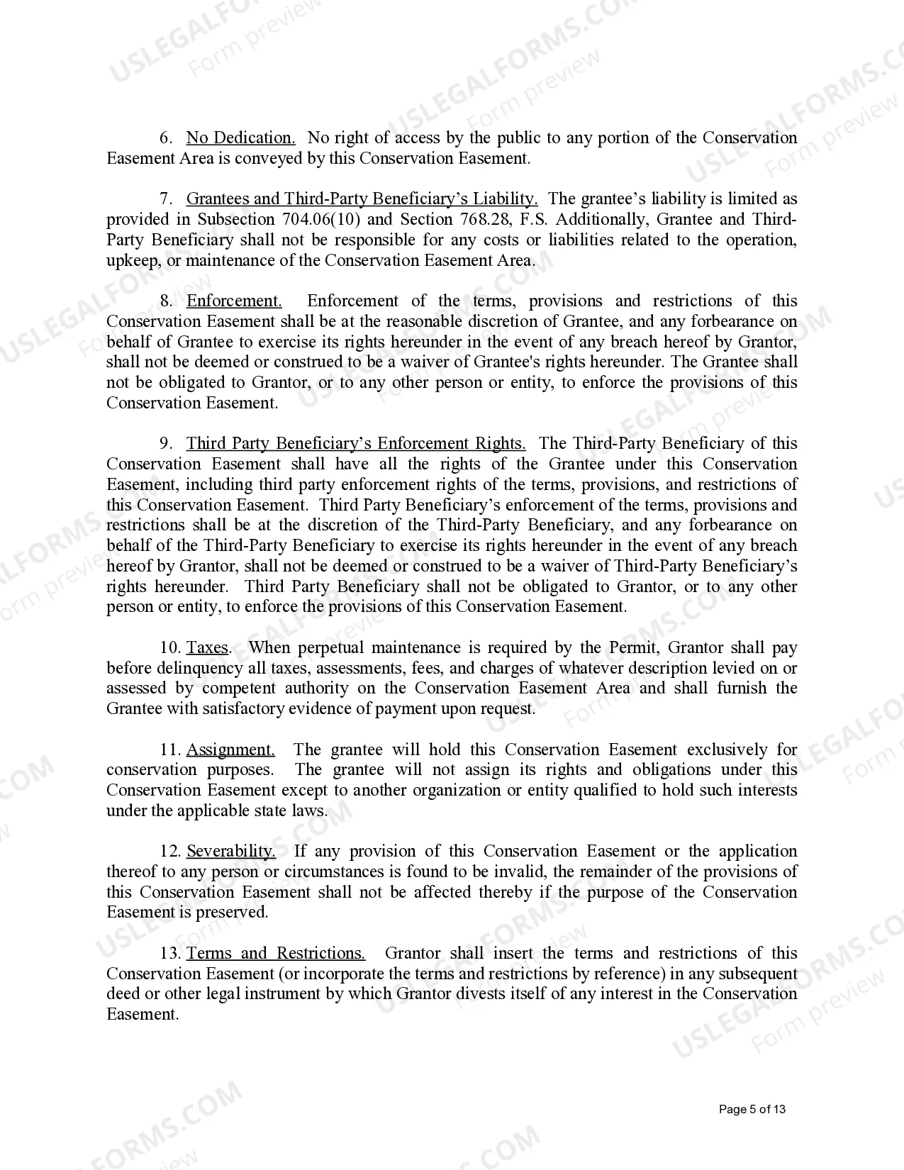 Preview Conservation Easement - 3rd Party