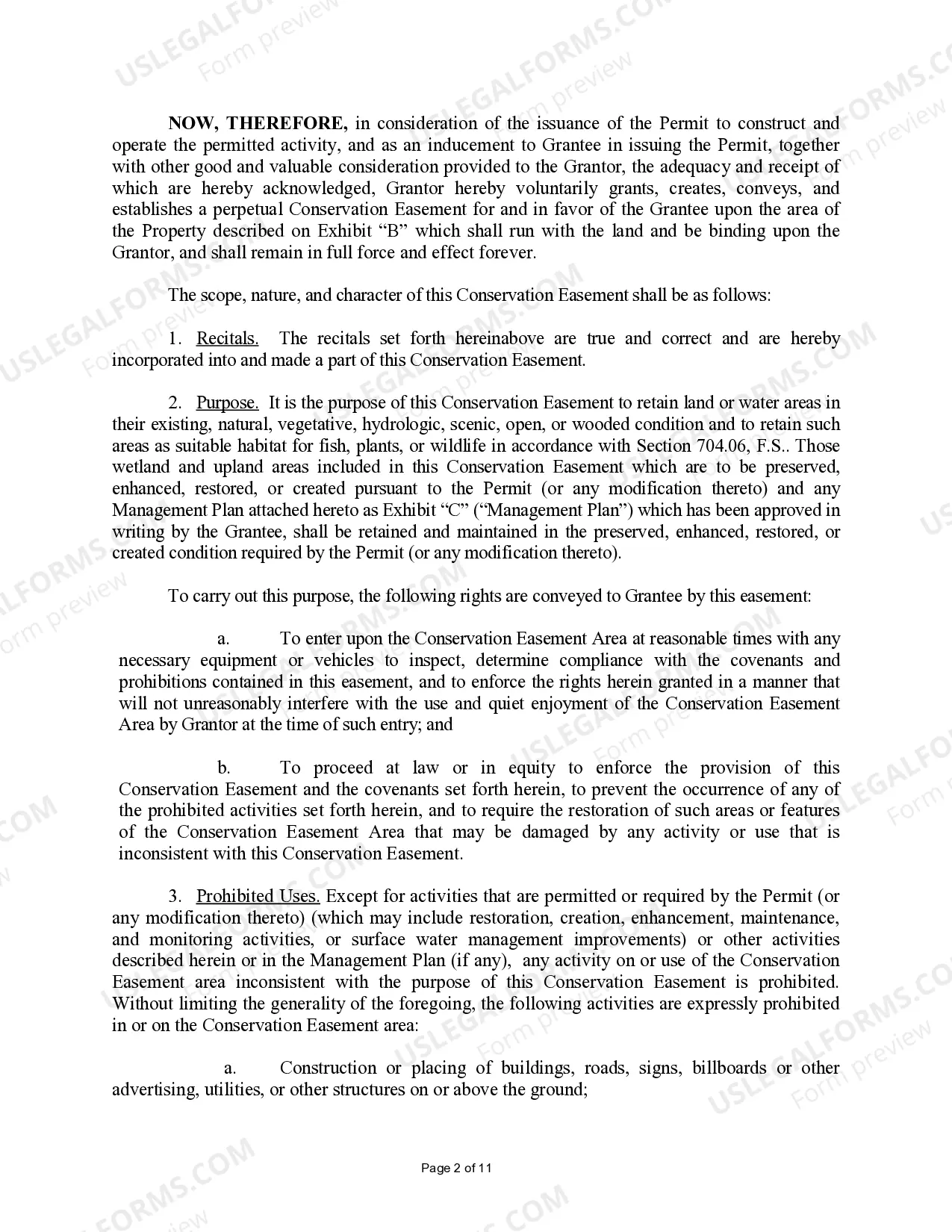 Preview Deed of Conservation Easement for Local Governments