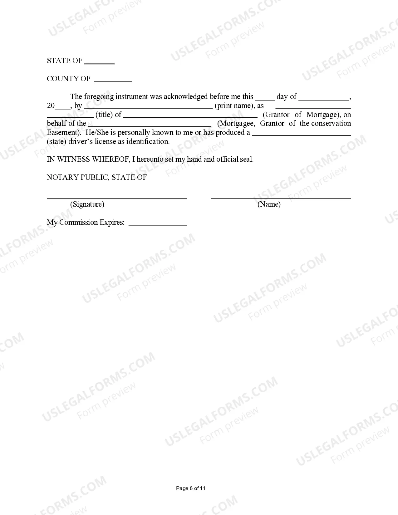Preview Deed of Conservation Easement for Local Governments