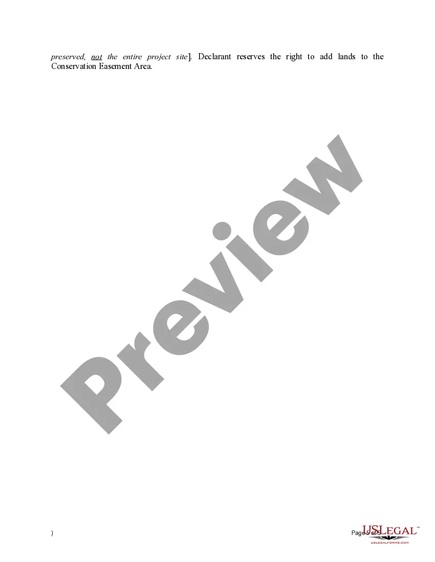 Preview Declaration of Covenants with Conservation Easement