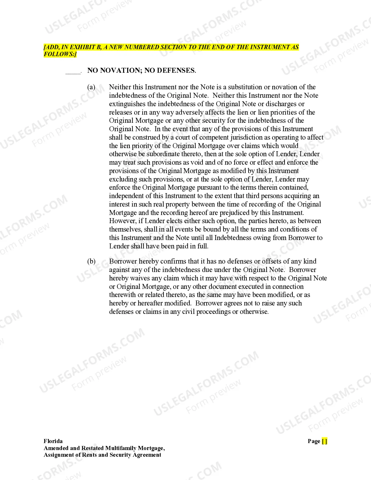 Preview Amended and Restated Multifamily Mortgage, Assignment of Rents and Security Agreement