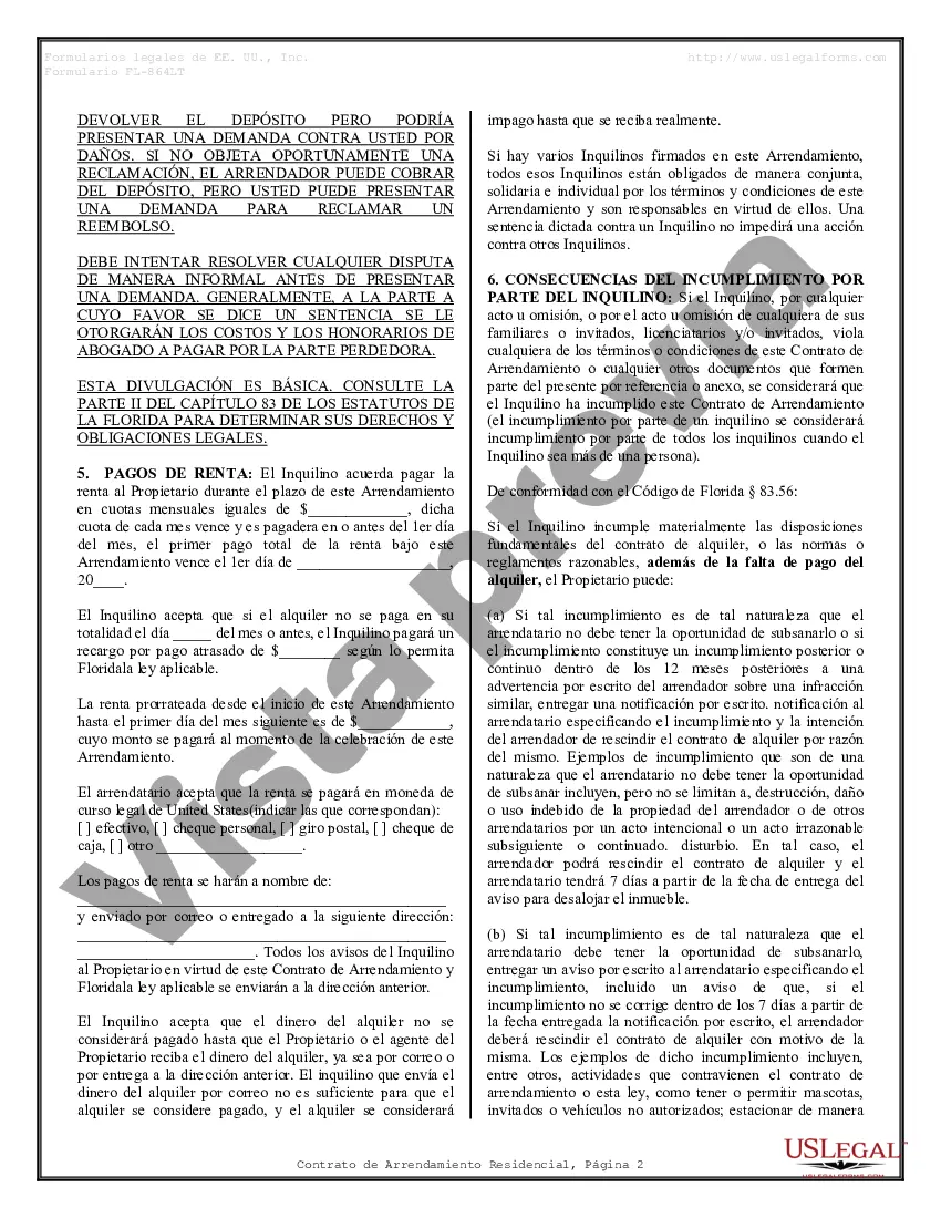 Preview Contrato de arrendamiento de alquiler residencial