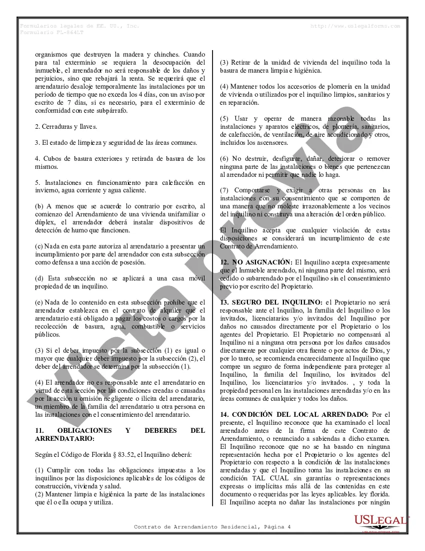 Preview Contrato de arrendamiento de alquiler residencial